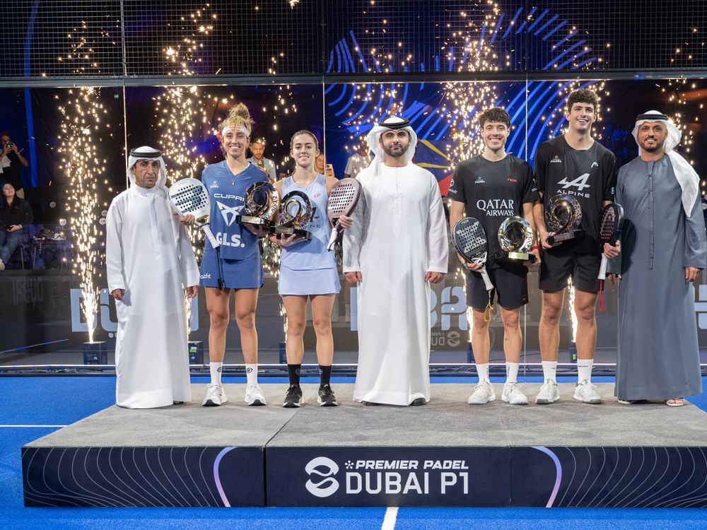 Mansoor bin Mohammed awards trophies to Dubai Premier Padel P1 winners
