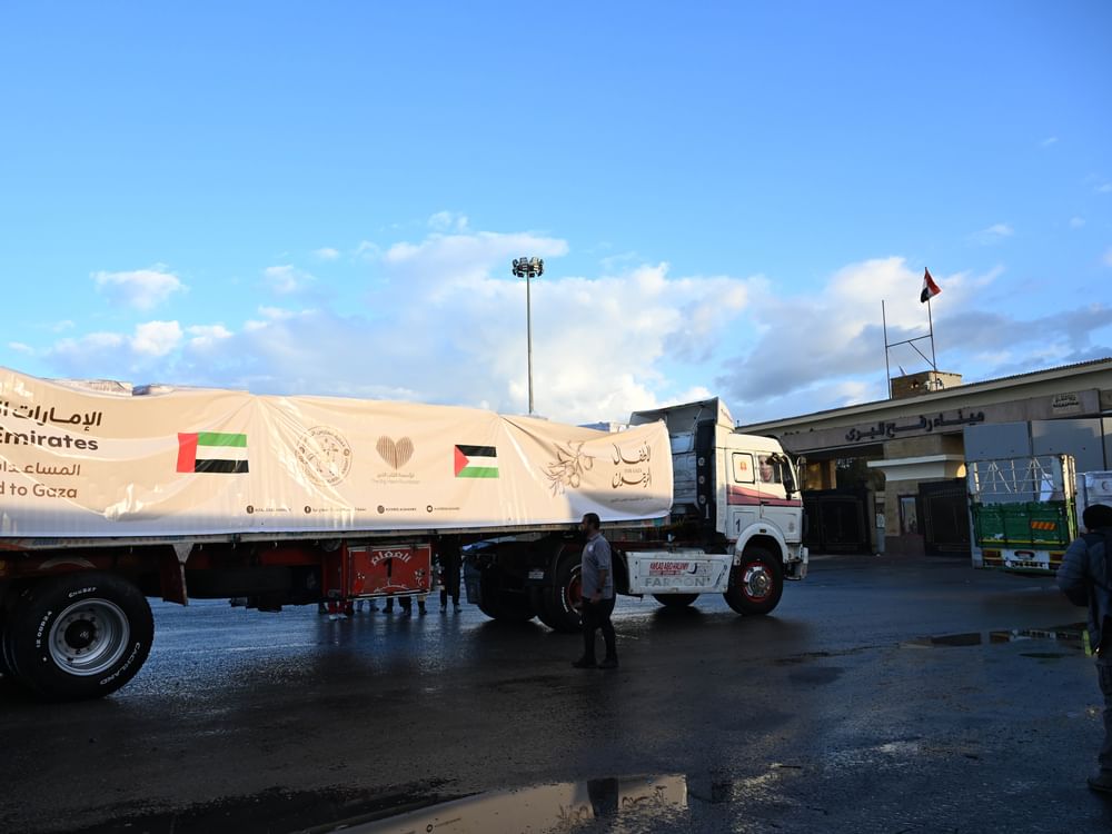 244th Emirati aid convoy enters Gaza Strip