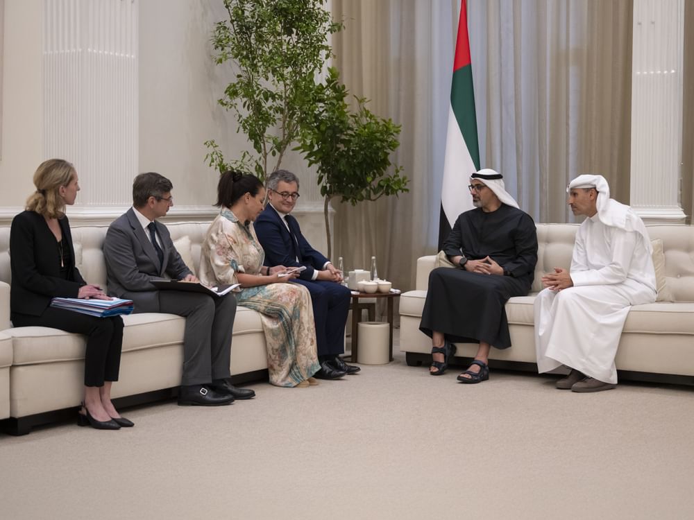 Khaled bin Mohamed bin Zayed meets French Minister of Justice