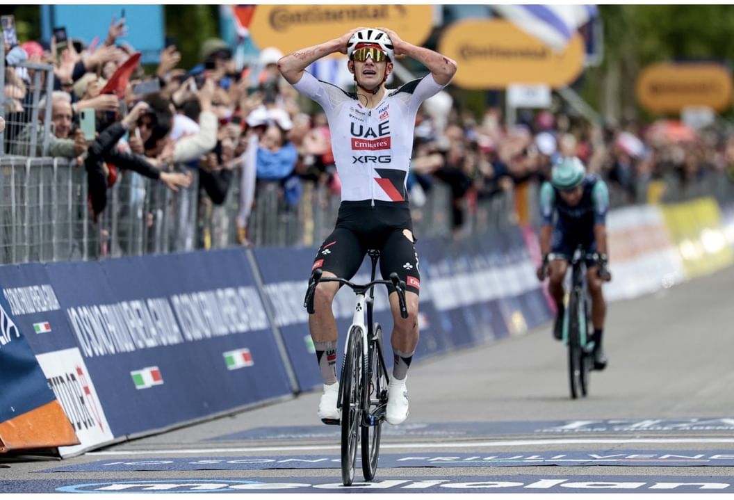 Young Spaniard overcomes crash to deliver dramatic victory for UAE Team Emirates-XRG