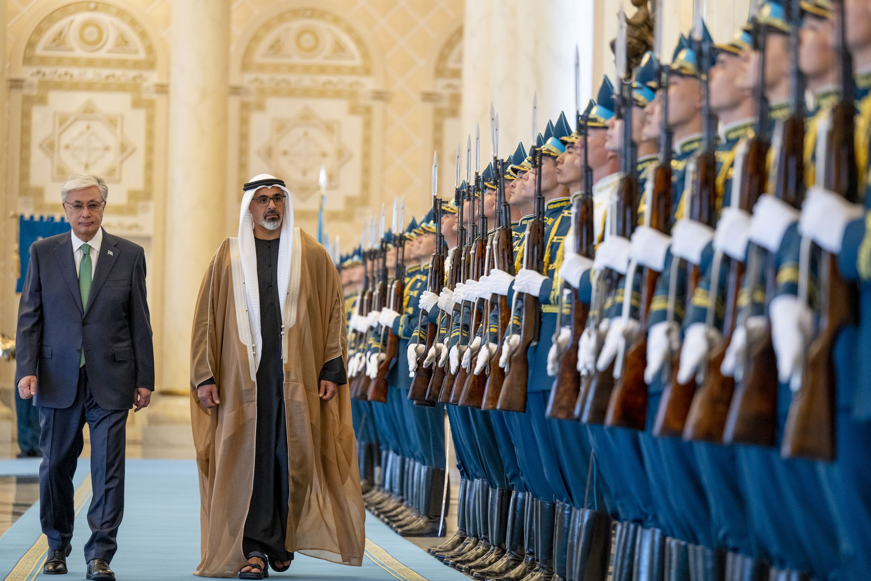 Crown Prince of Abu Dhabi arrives at Presidential Palace in Astana