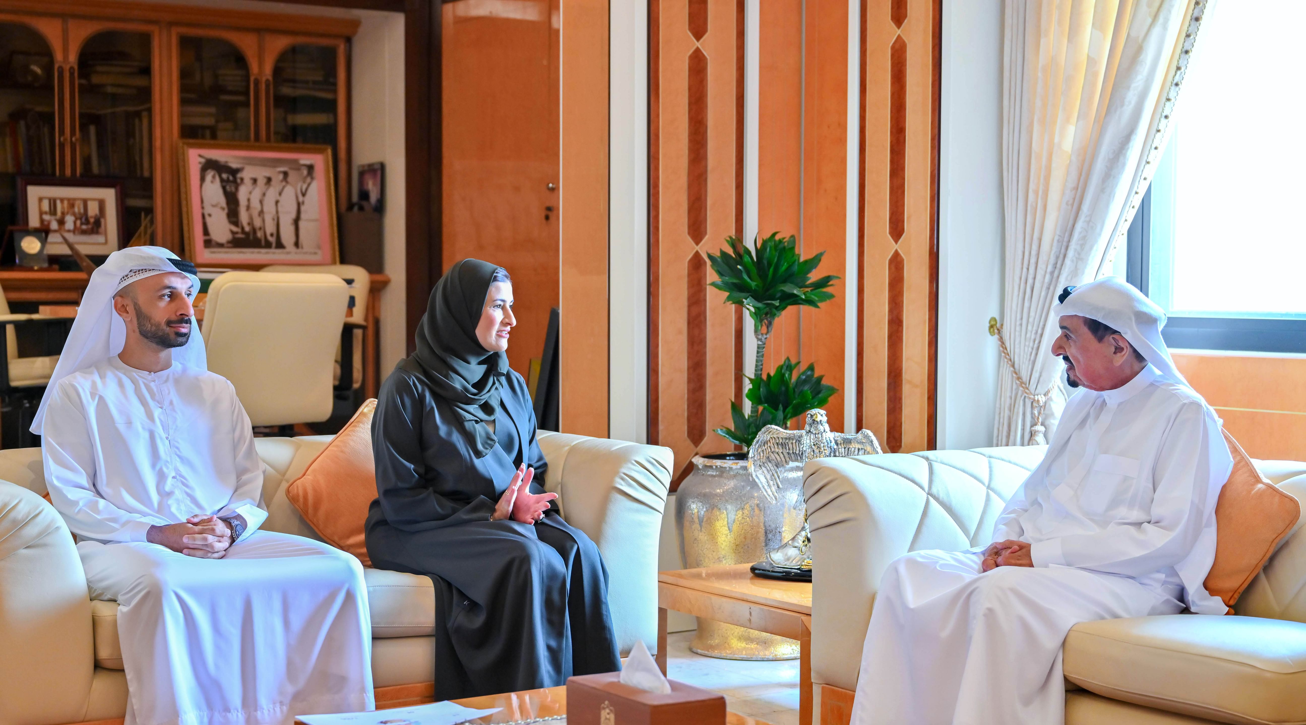 Humaid bin Rashid receives Sara Al Amiri, reviews preparations for new academic year