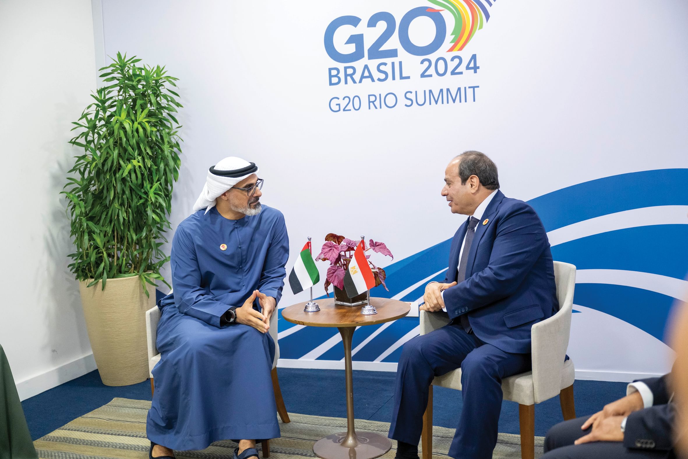 Crown Prince of Abu Dhabi holds discussions with President of Egypt at G20 summit