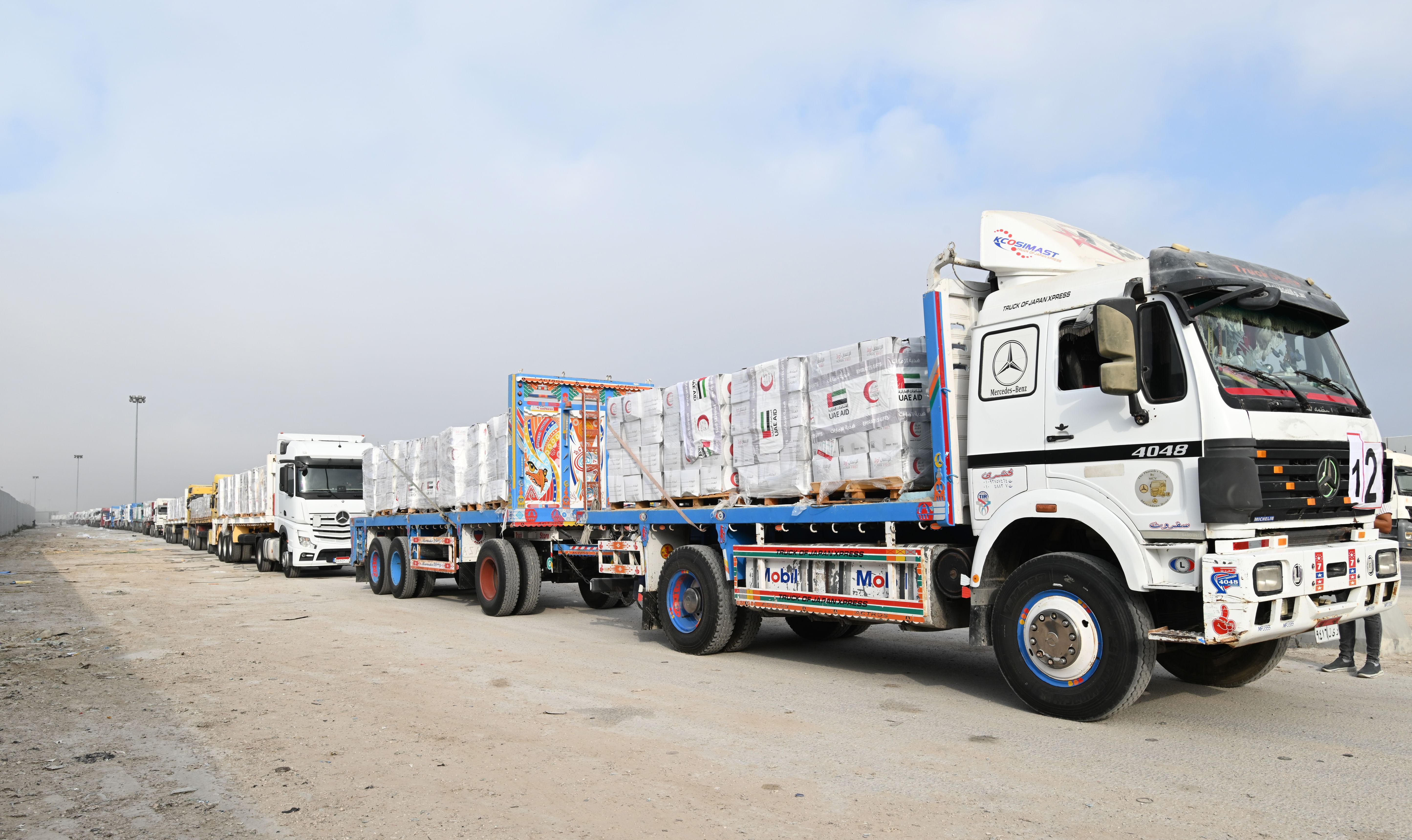 38 Emirati humanitarian aid trucks enter Gaza as part of Operation Chivalrous Knight 3