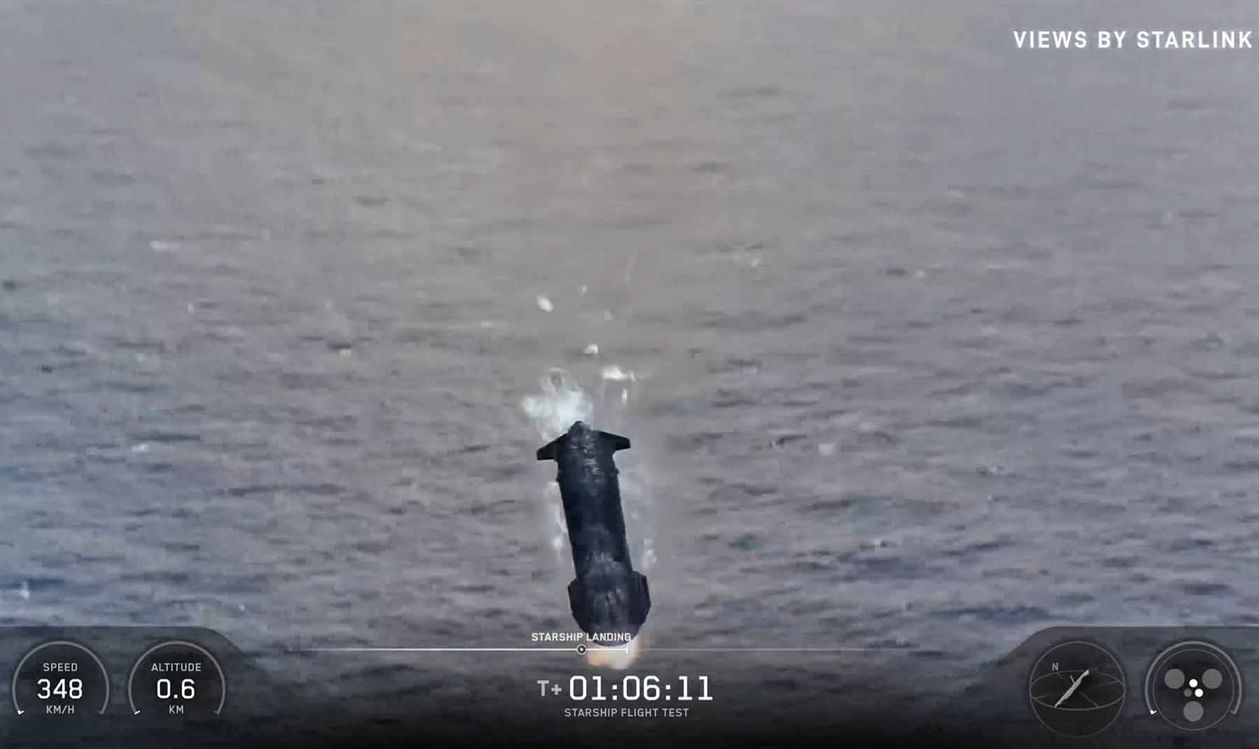 Starship spacecraft returned to earth after 12th test flight