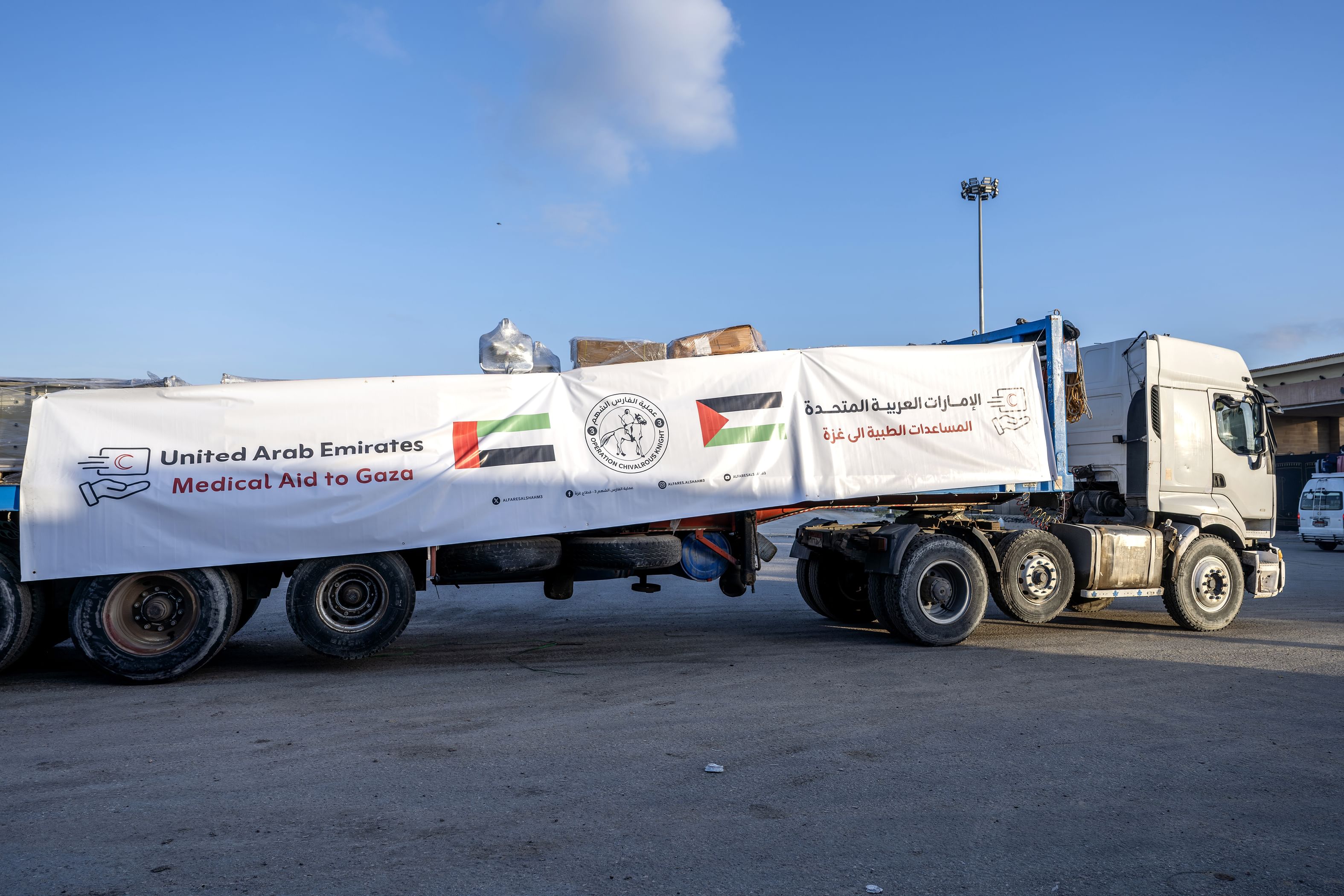 UAE medical aid convoy delivers 53 tonnes to Gaza under Operation Chivalrous Knight 3