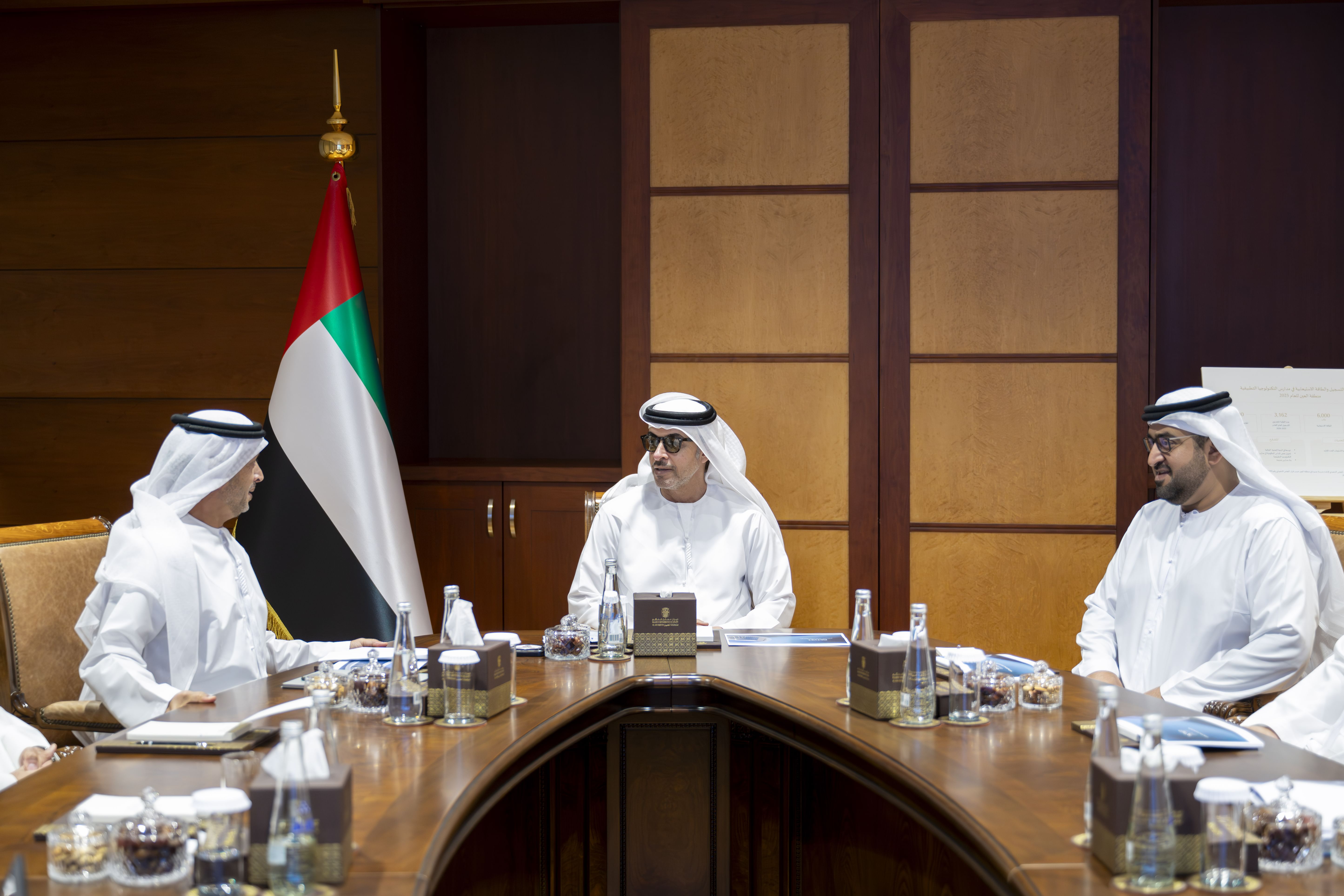 Hazza bin Zayed receives ACTVET delegation, reviews centre’s initiatives in Al Ain Region