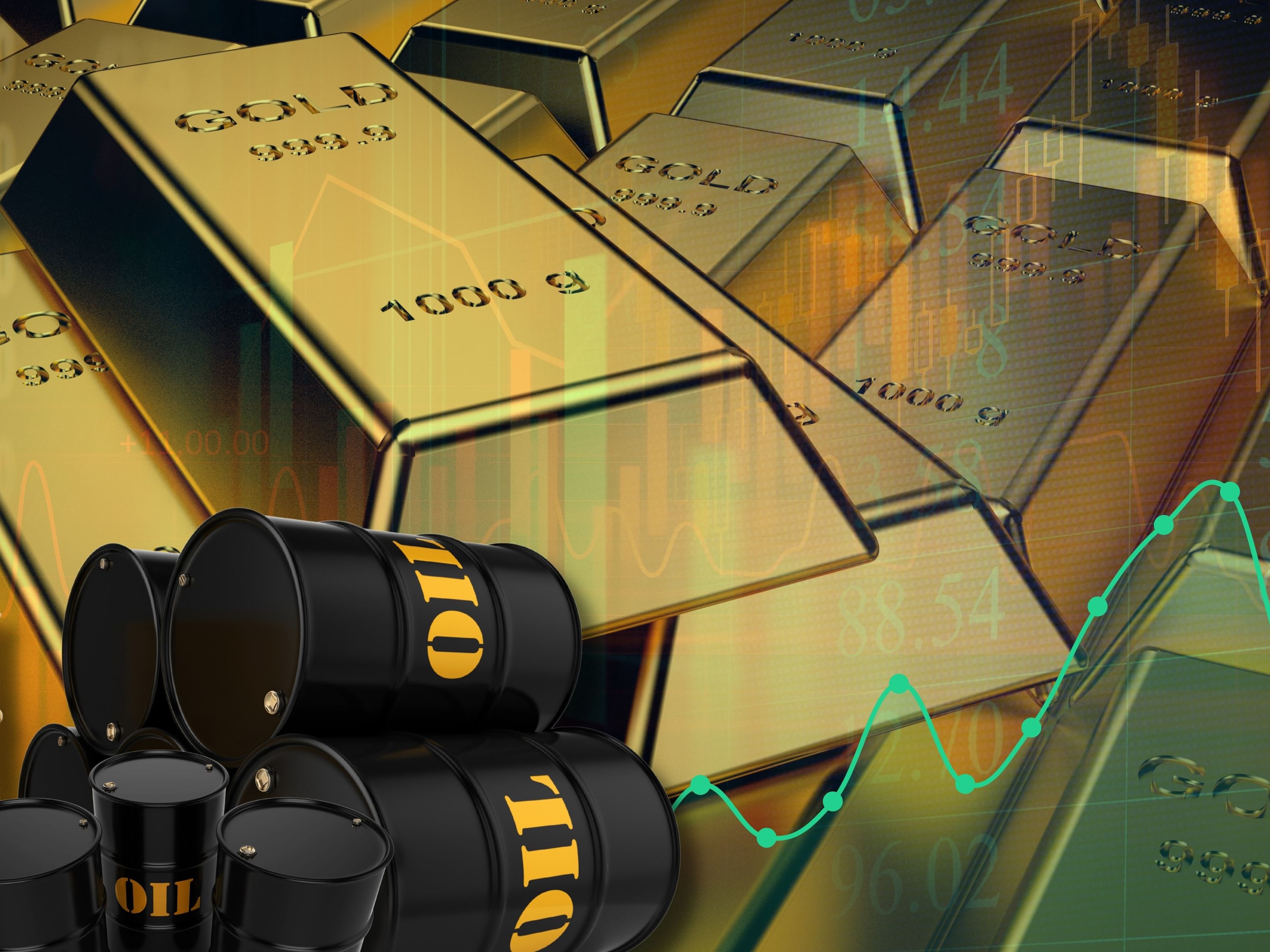 Gold dips as oil prices rise