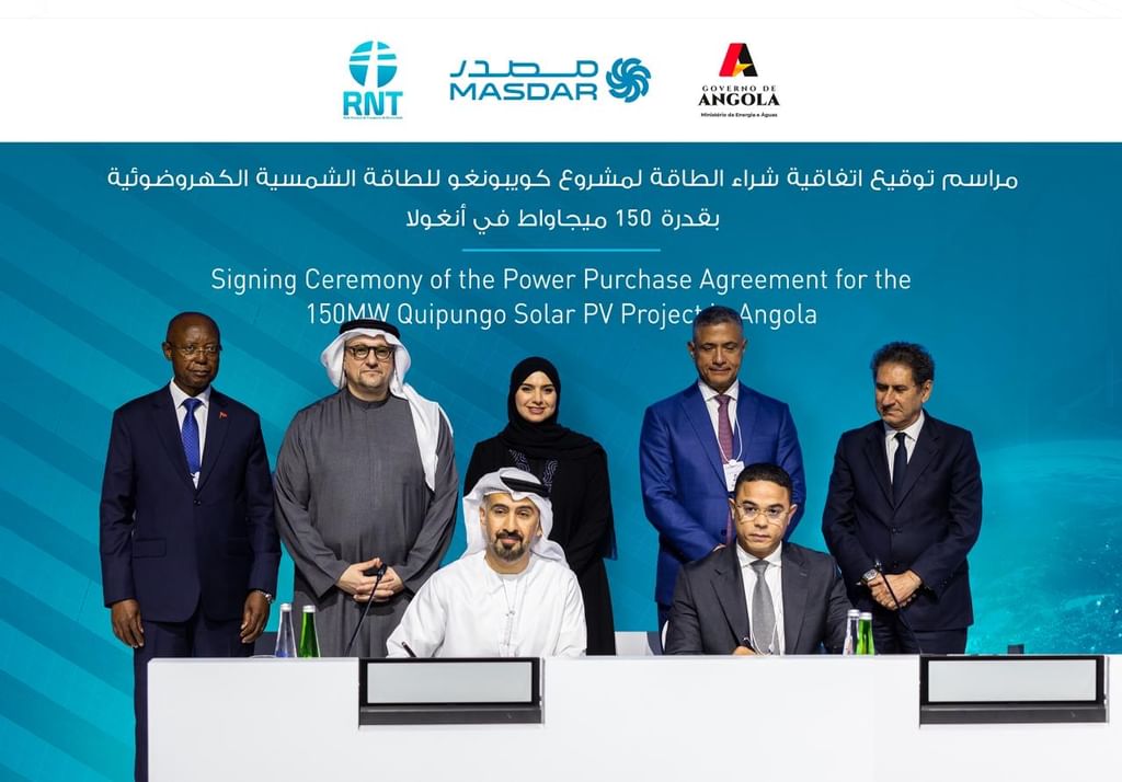 Masdar signs landmark PPA for 150MW Quipungo Solar PV project in Angola