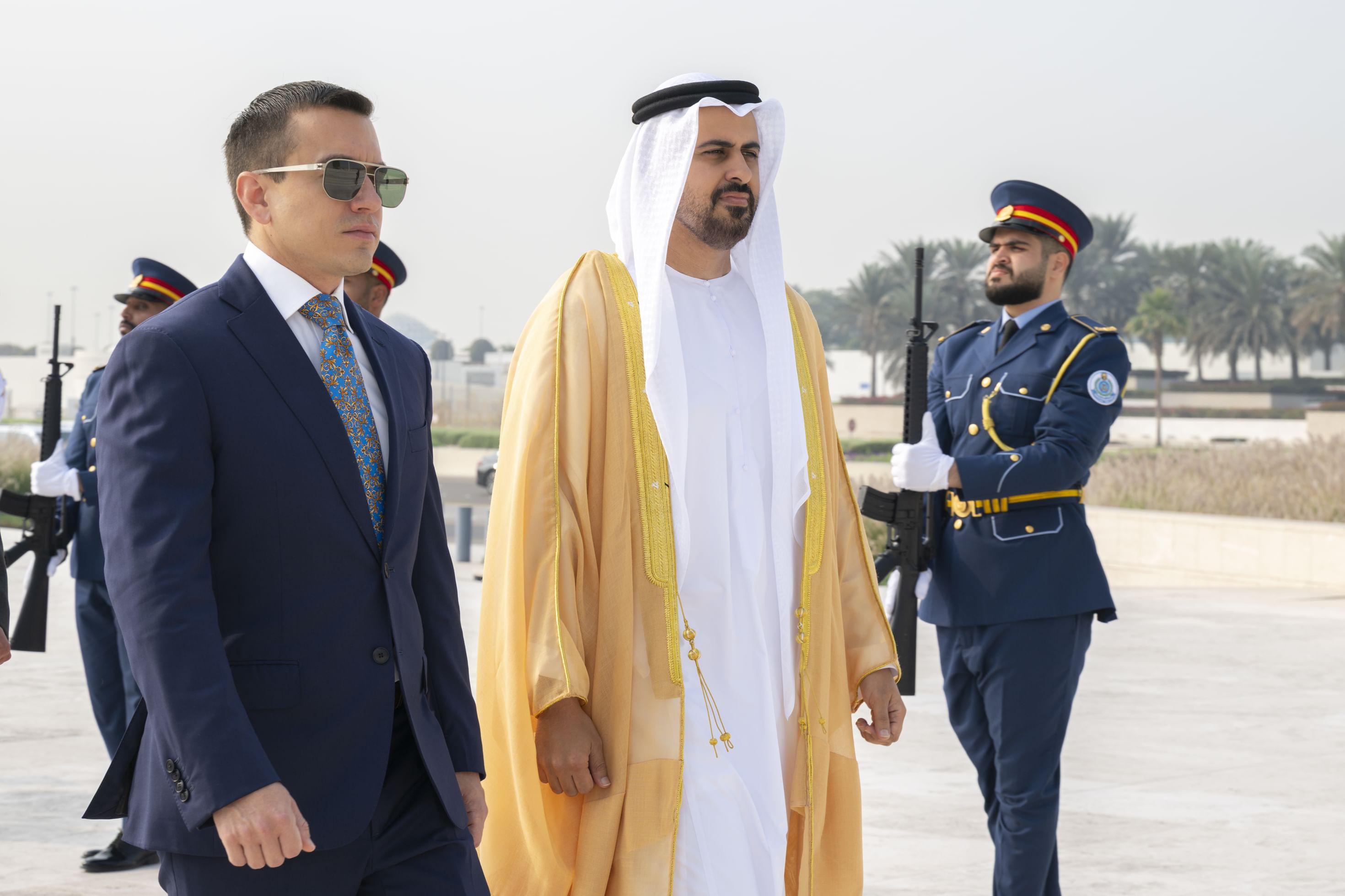 Theyab bin Mohamed bin Zayed receives President of Ecuador at Wahat Al Karama