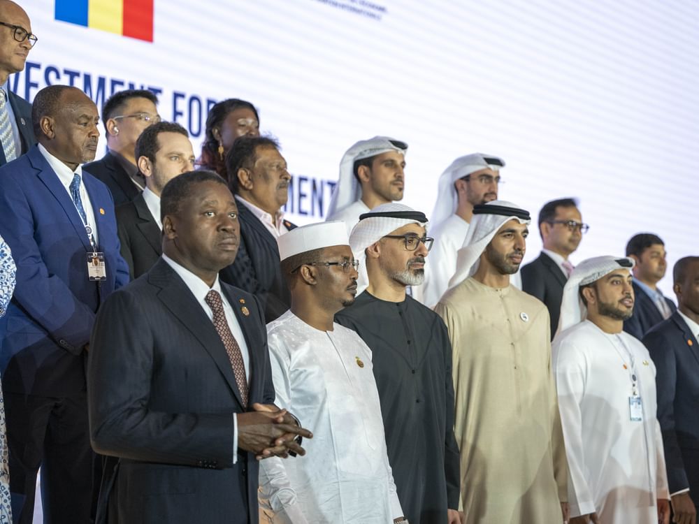 President of Chad, Khaled bin Mohamed bin Zayed witness announcement of 18 Memoranda of Understanding between UAE, Chad