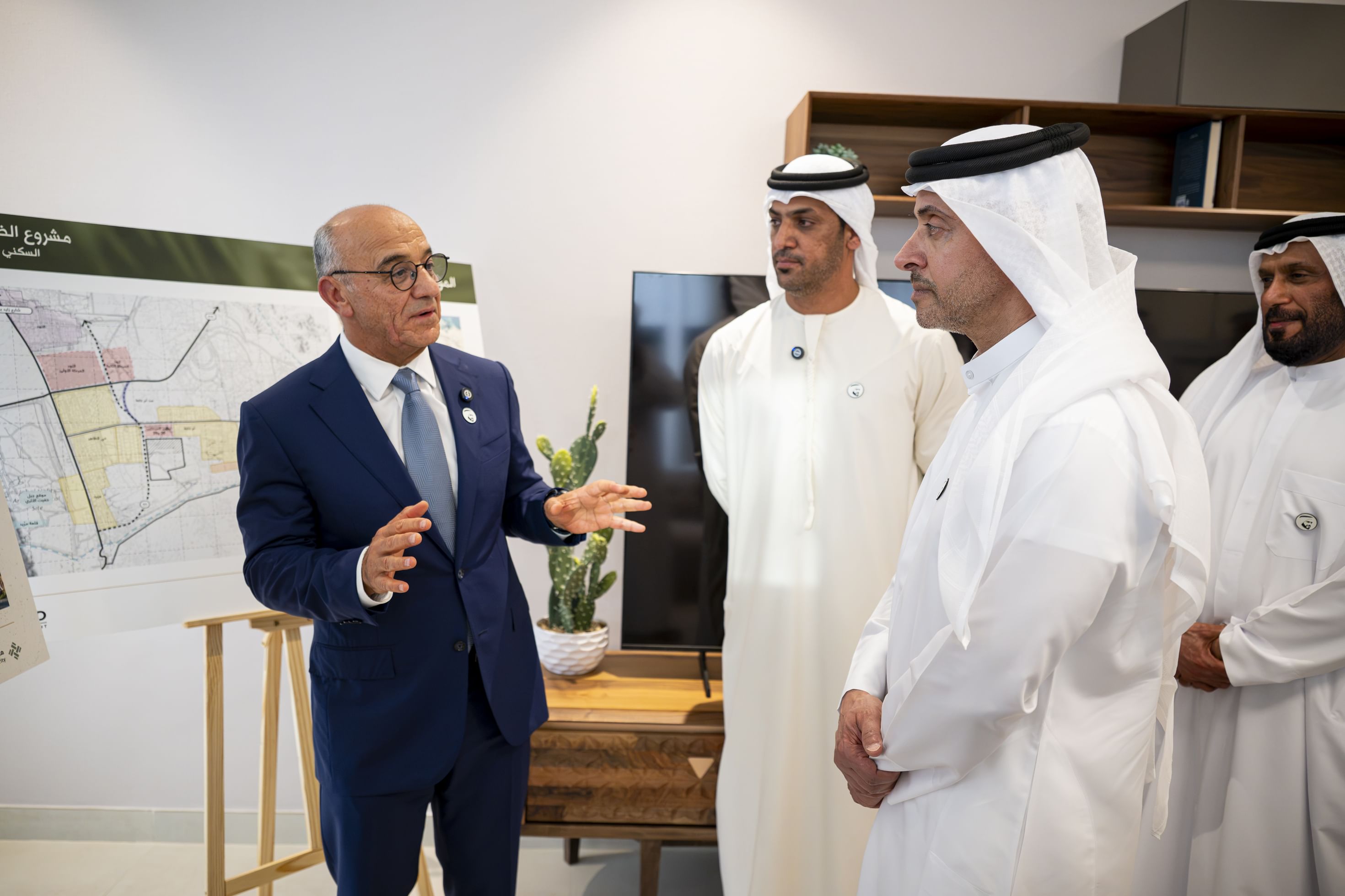 Hazza bin Zayed reviews progress of Al Dhaher Housing Project in Al Ain Region
