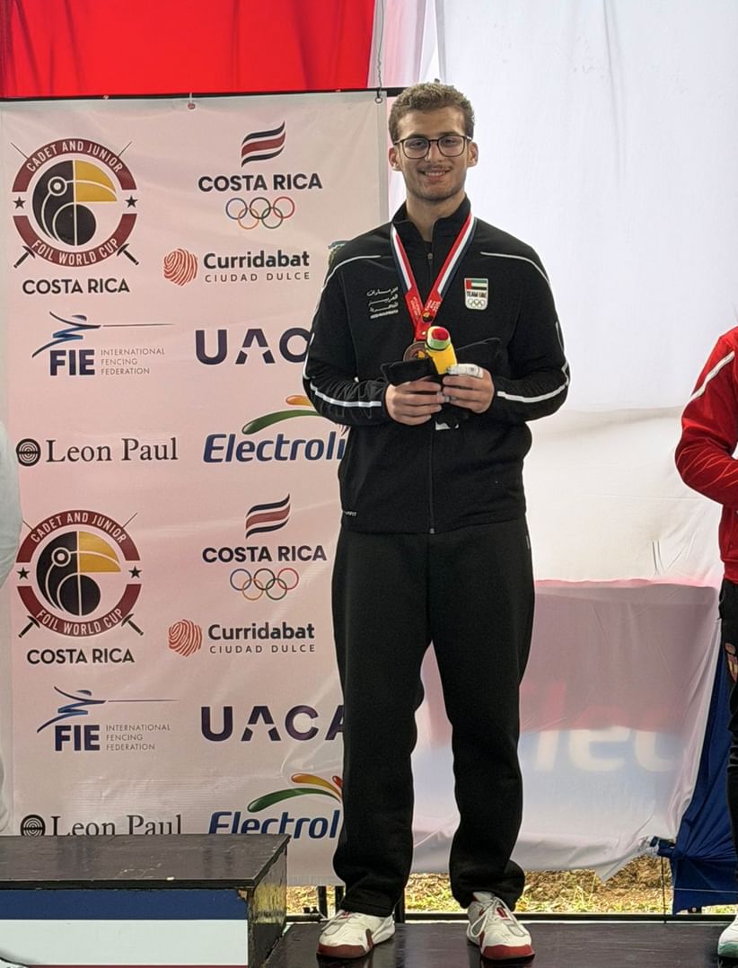 Fares Al Balooshi wins historic bronze medal for UAE at Junior Foil World Cup