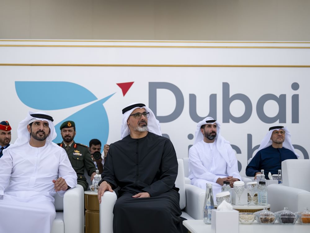 Khaled bin Mohamed, Hamdan bin Mohammed attend aerial display at Dubai Air2025