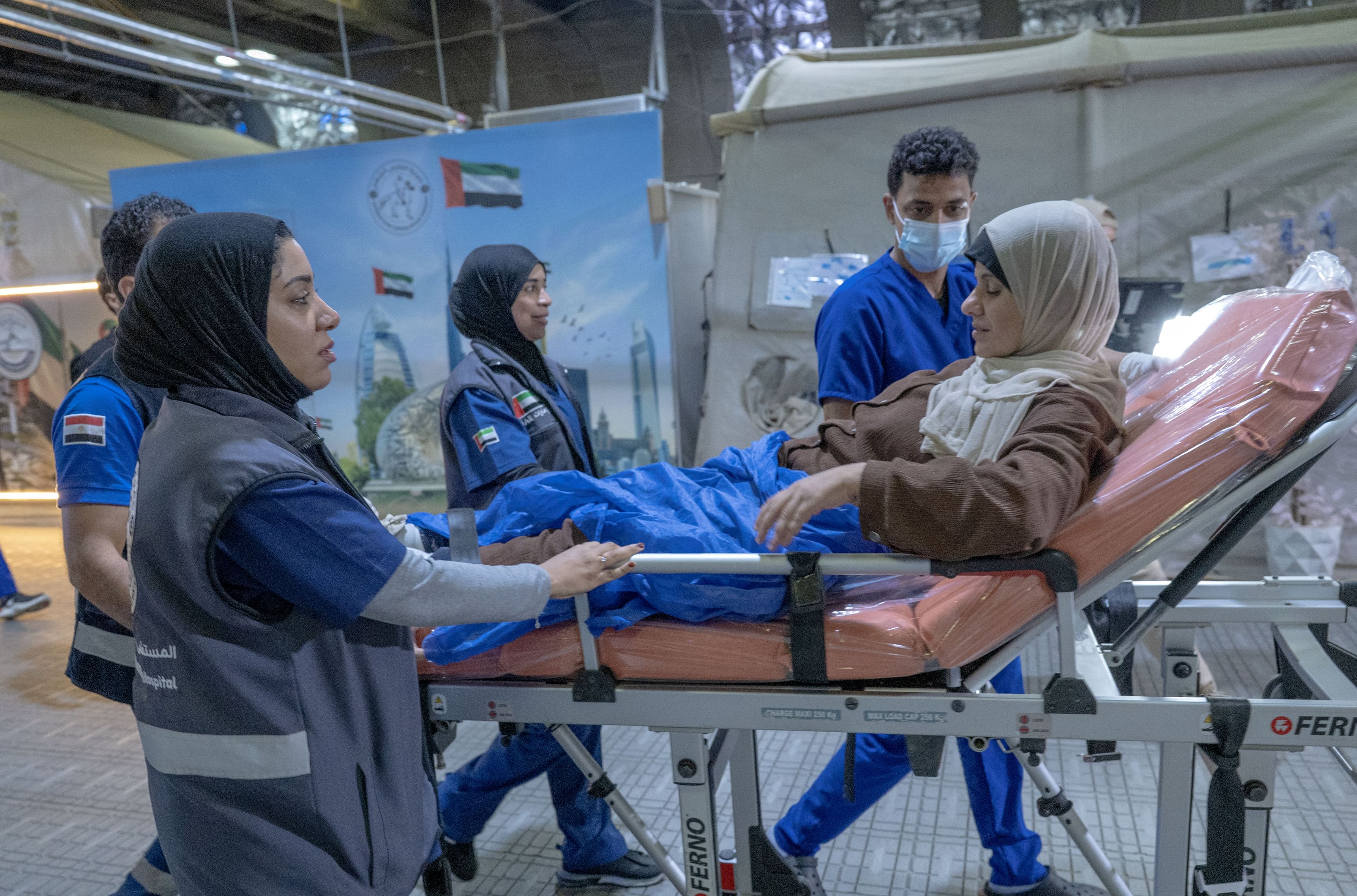 Under 'Operation Chivalrous Knight 3', UAE Floating Hospital in Al Arish receives five new cases from Gaza Strip