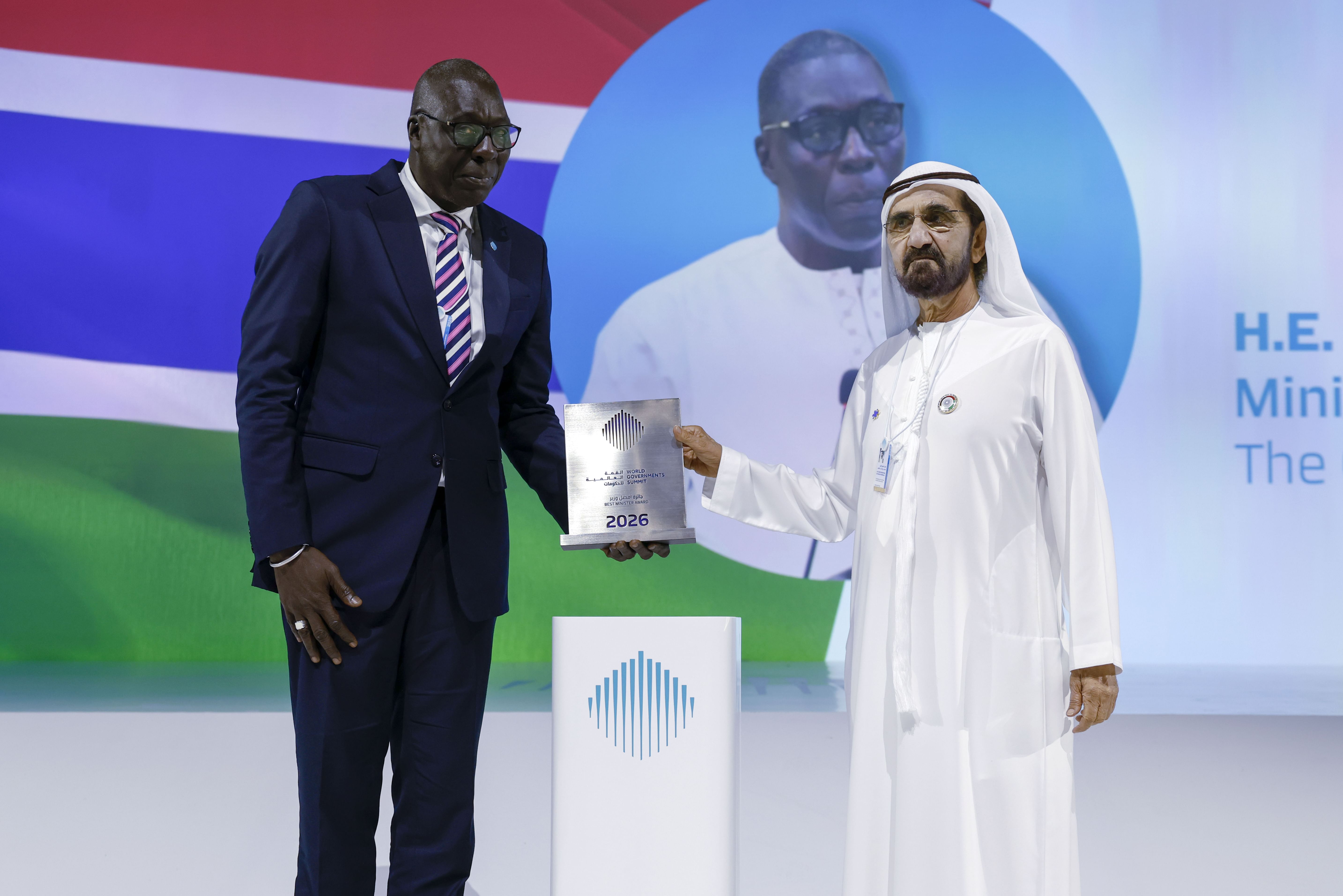 Mohammed bin Rashid honours Gambia’s Minister of Tourism with Best Minister Award at WGS 2026