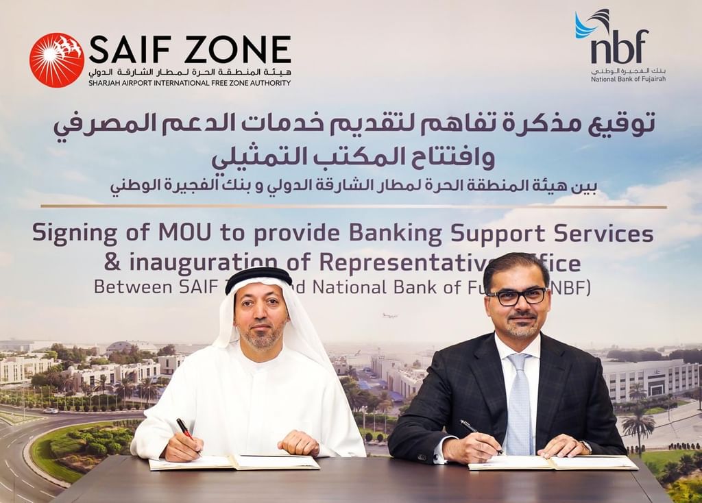 SAIF Zone, National Bank of Fujairah sign MoU to enhance banking access for businesses, investors