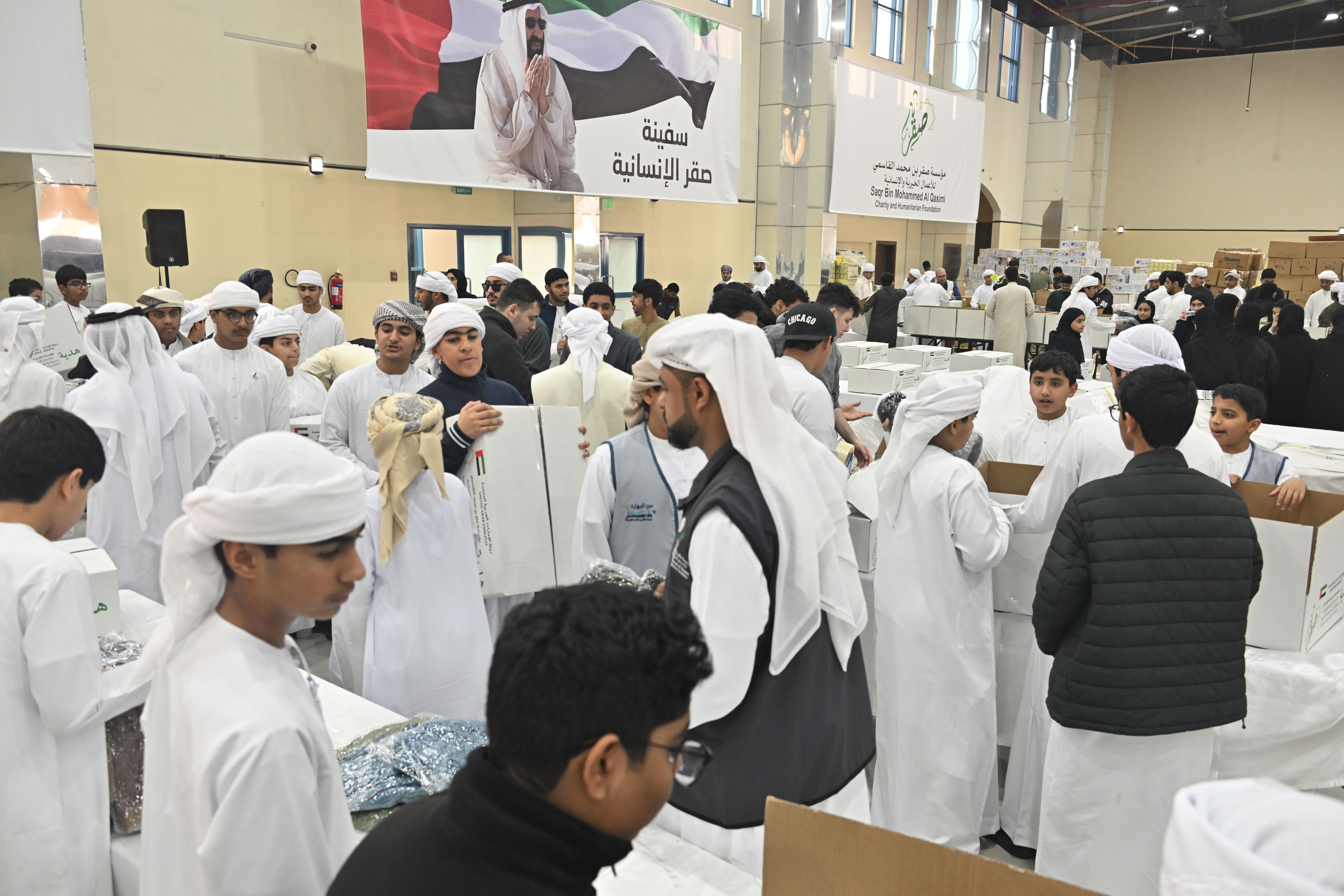 Saqr bin Mohammed Al Qasimi Foundation completes preparation of Saqr Humanitarian Ship relief packages in support of Gaza