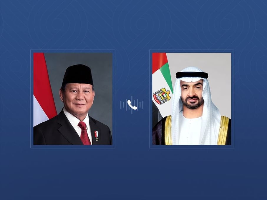 UAE and Indonesian Presidents discuss regional developments and stress dialogue and diplomacy