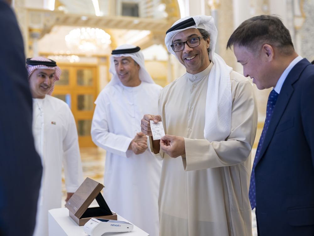 Mansour bin Zayed executes first direct digital payment; witnesses launch of strategic initiatives to enhance financial cooperation, interlink financial infrastructures between UAE, China