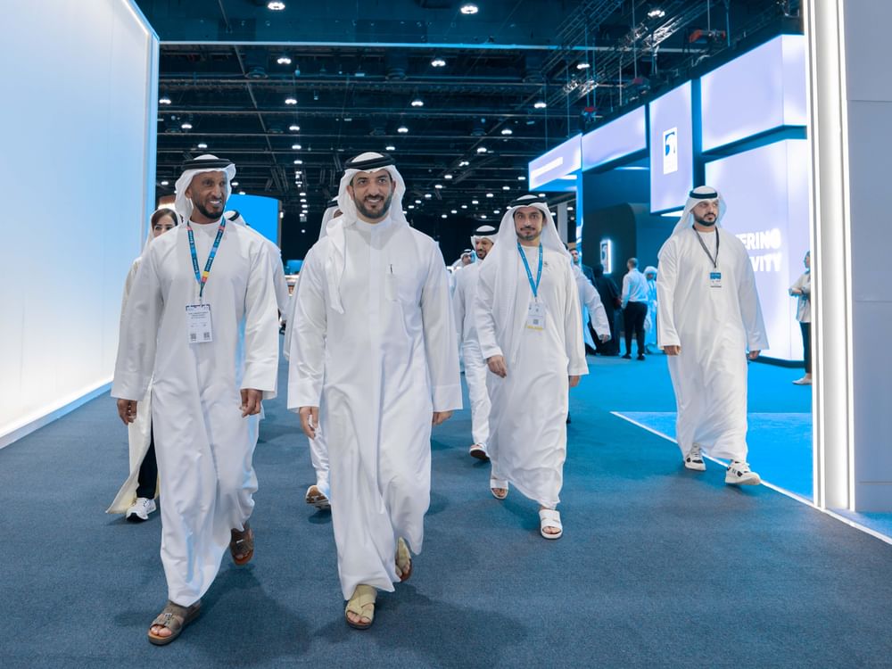 Sultan bin Ahmed visits BRIDGE Summit 2025 in Abu Dhabi