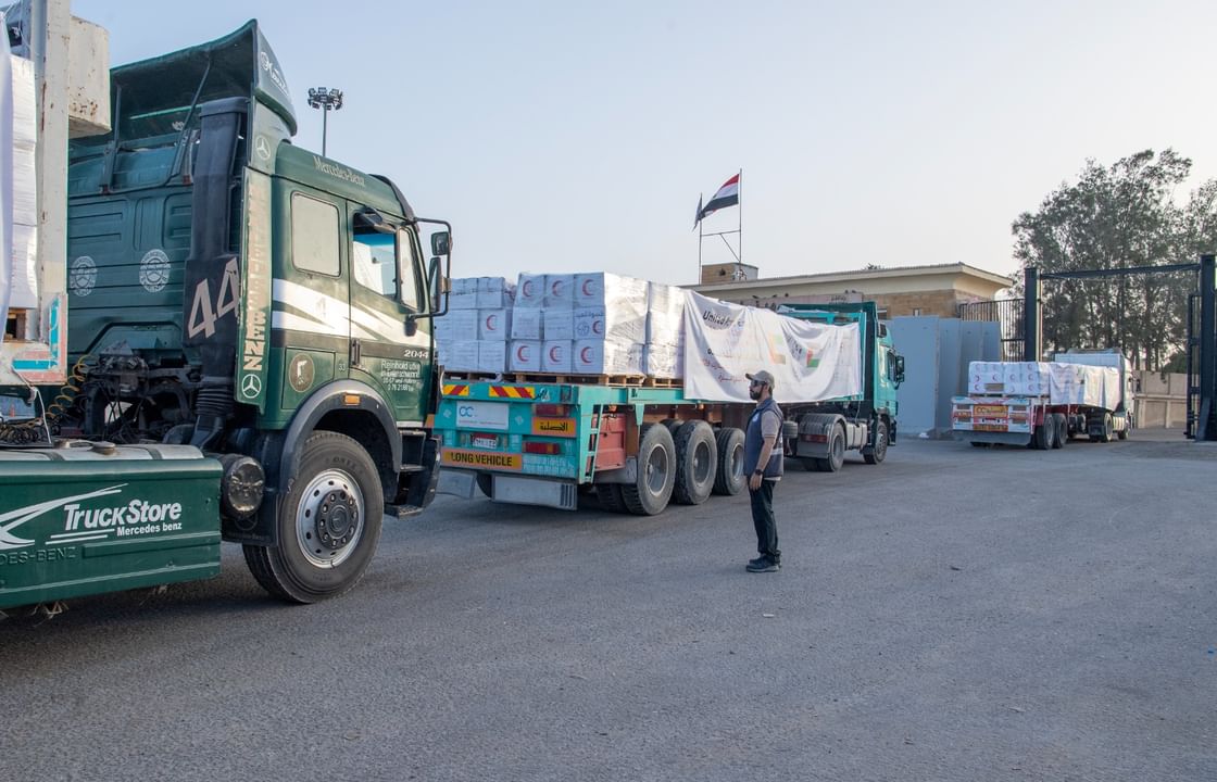 Four UAE aid convoys enter Gaza under ‘Operation Chivalrous Knight 3’