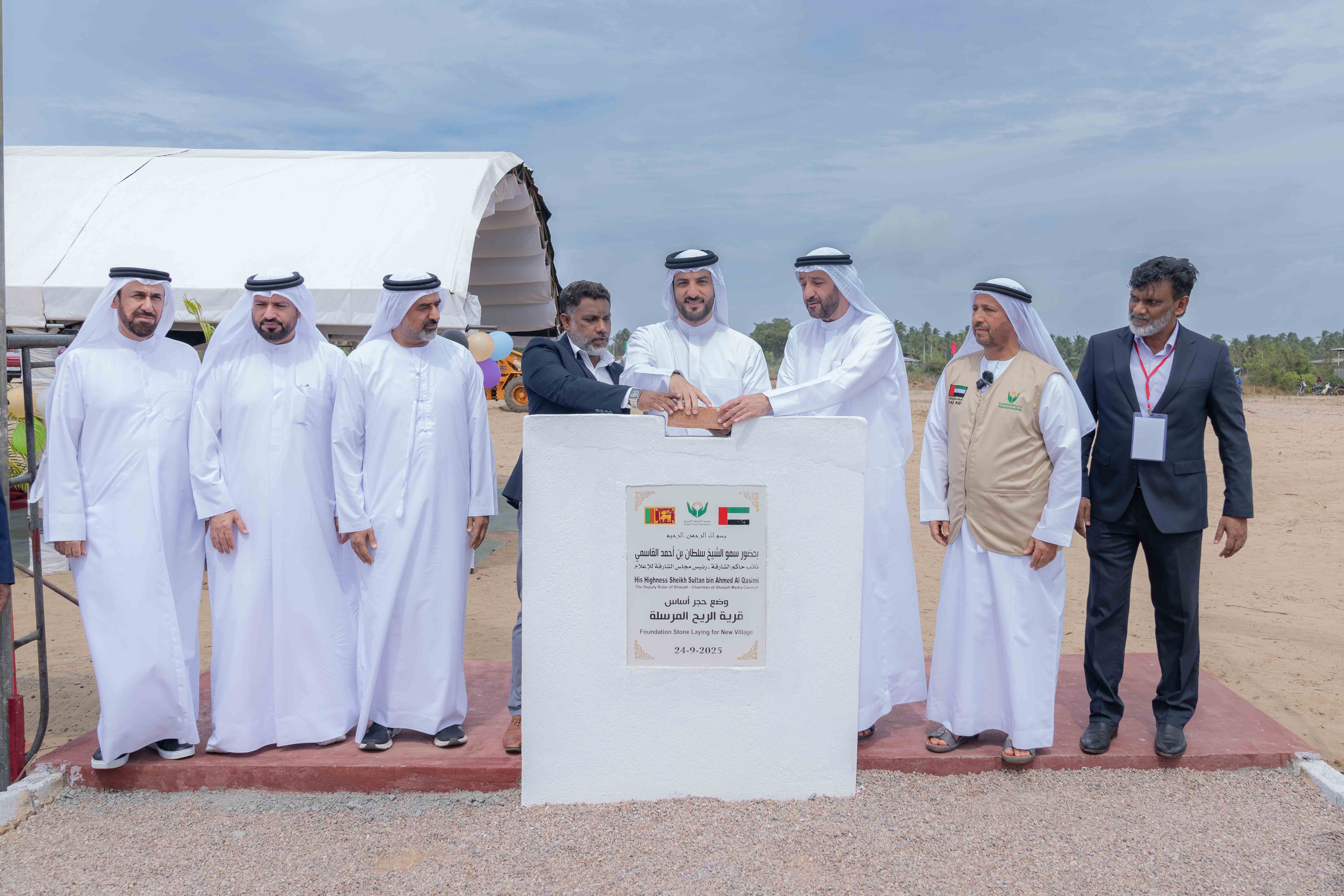 Sultan bin Ahmed lays foundation for Al Reeh Al Mursalah Village