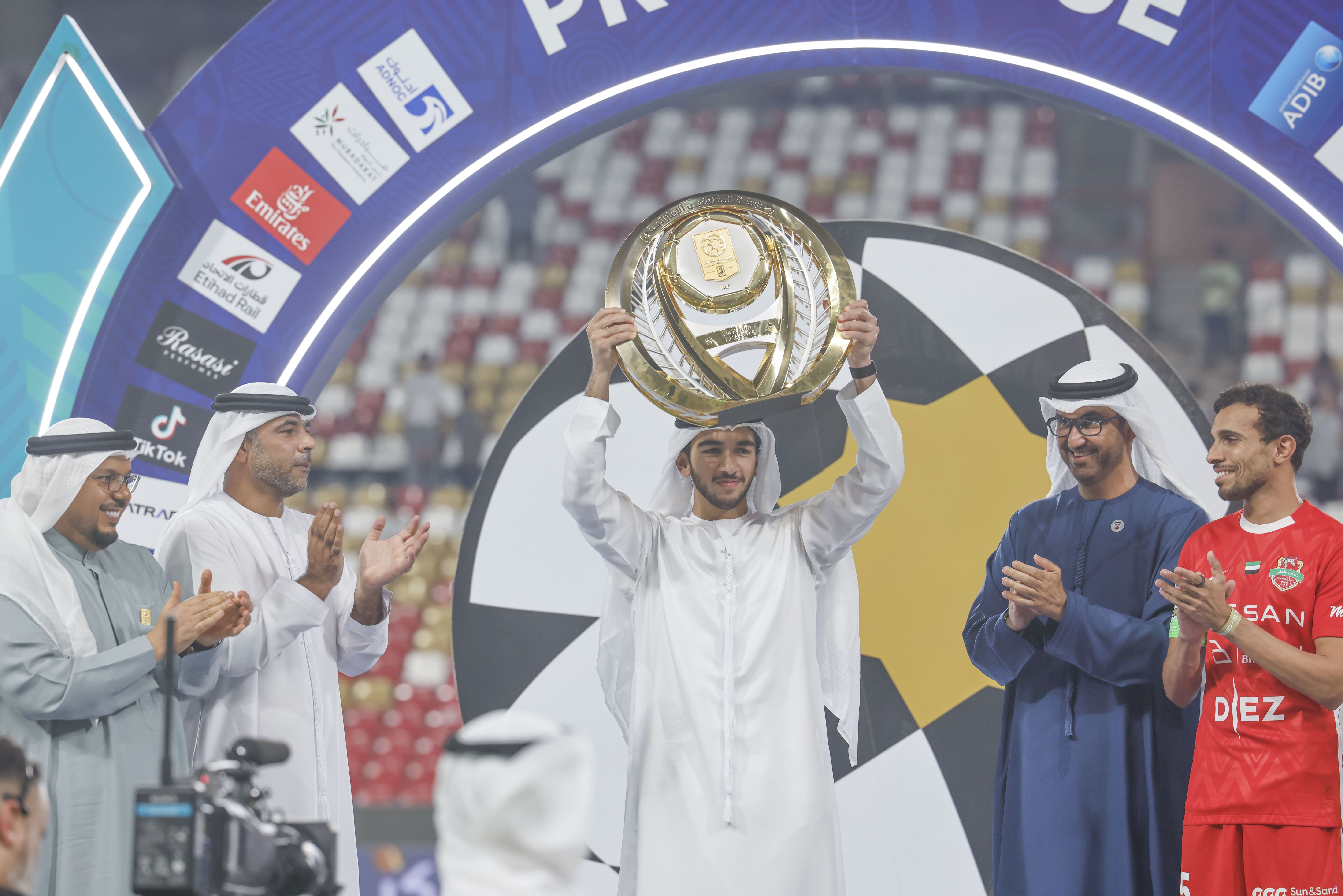 Mohammed bin Rashid bin Mohammed attends celebrations to mark Shabab Al Ahli’s coronation as ADNOC Pro League champions