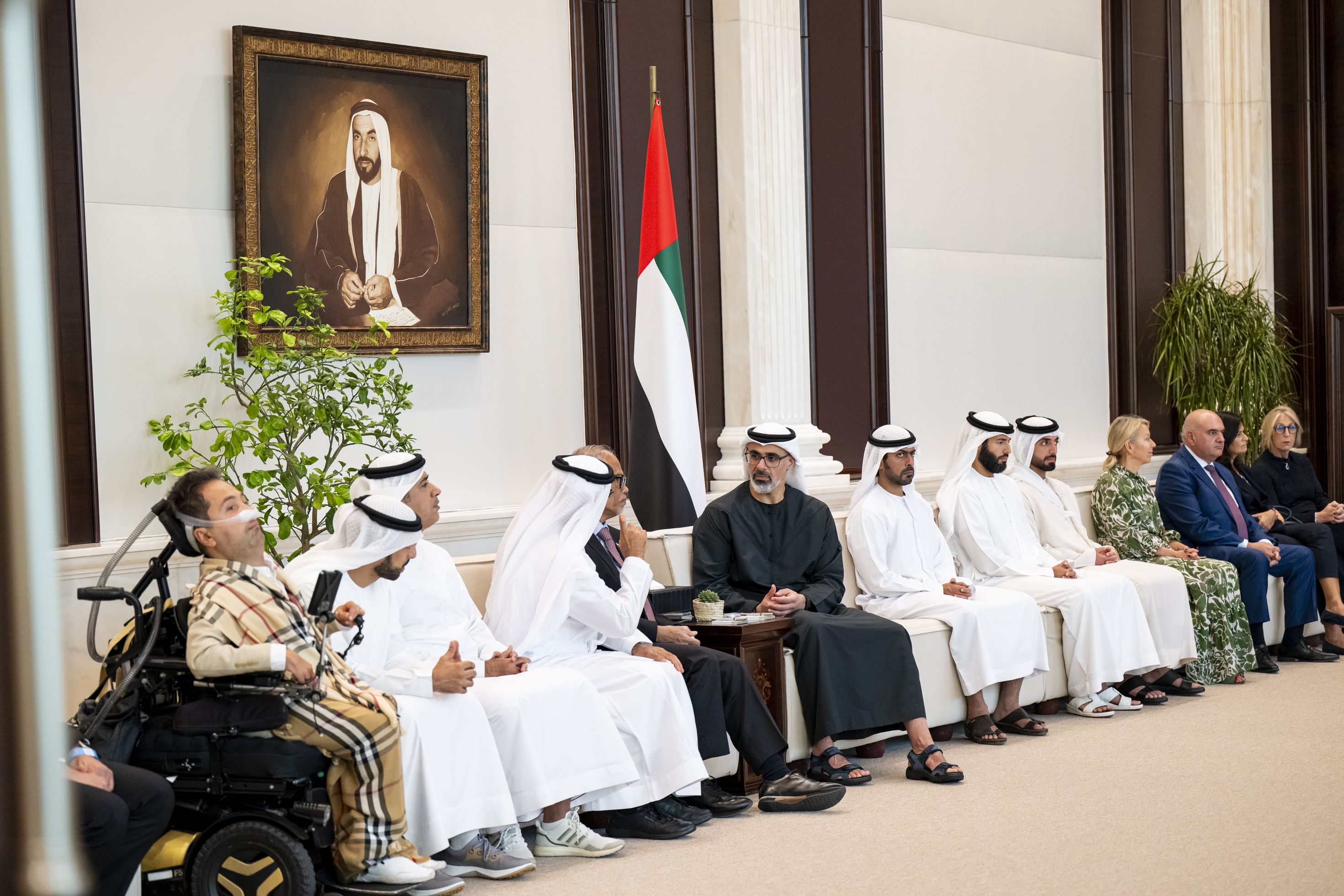 Khaled bin Mohamed bin Zayed receives guests, participants of 2nd Social Care Forum in Abu Dhabi