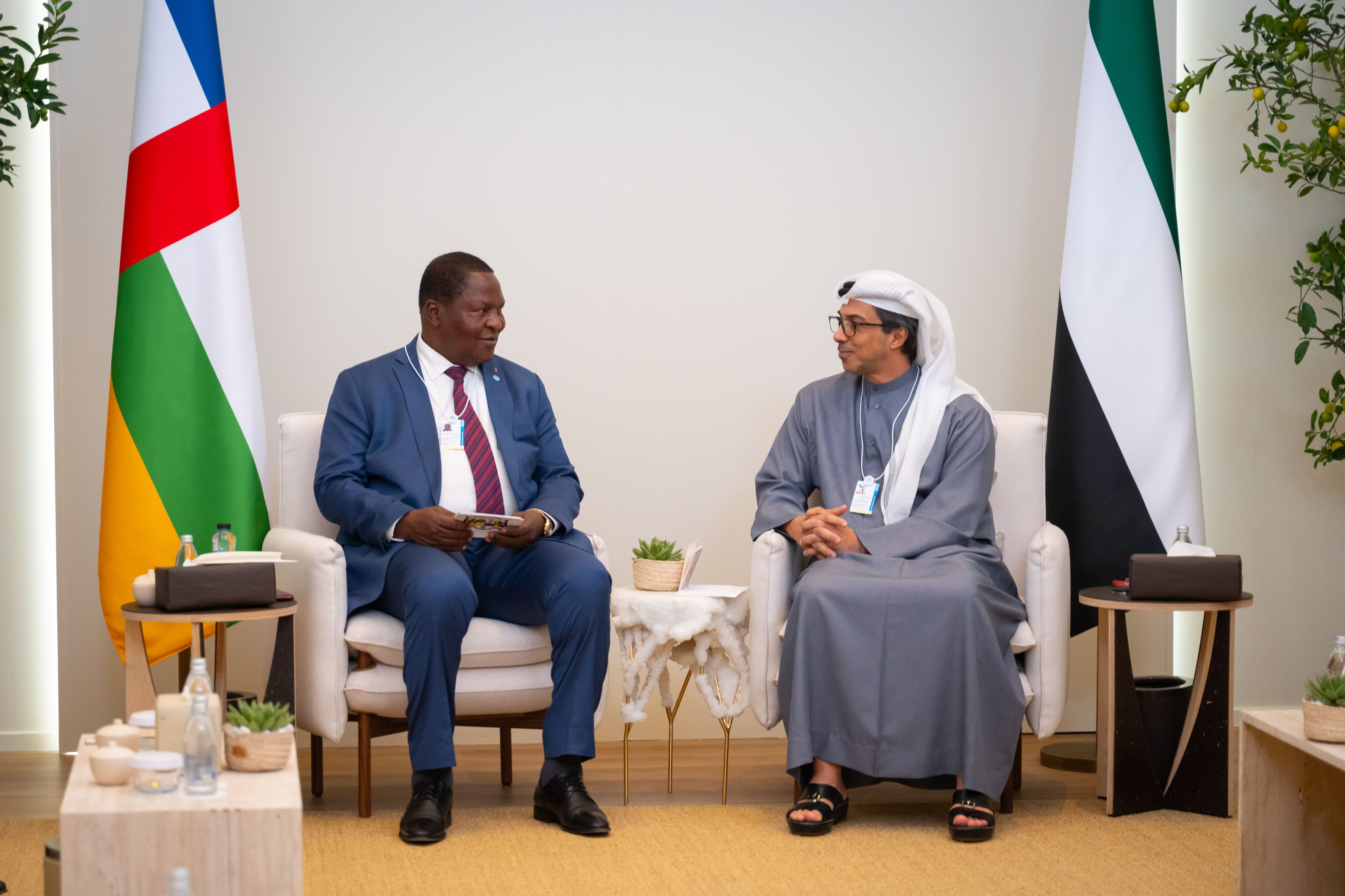 Mansour bin Zayed meets Central African Republic President on sidelines of World Governments Summit