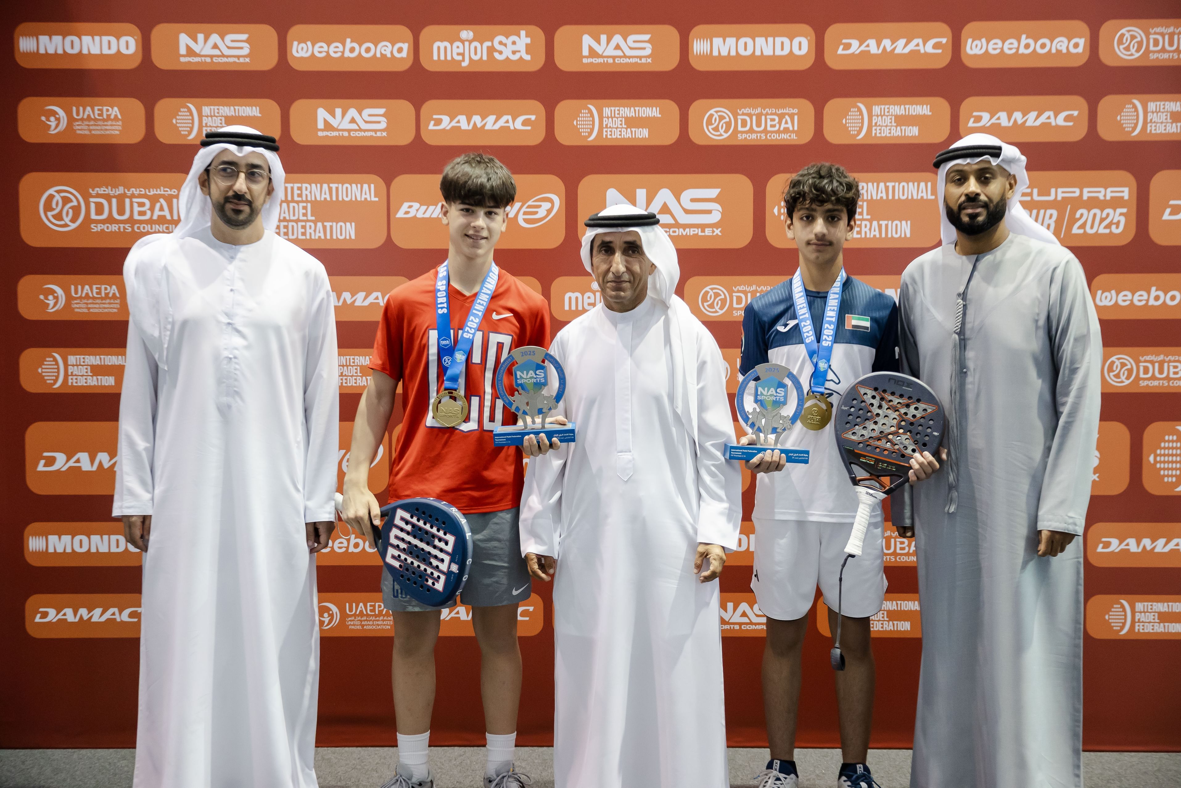 Saeed bin Maktoum crowns junior Padel champions at Nad Al Sheba Sports Tournament