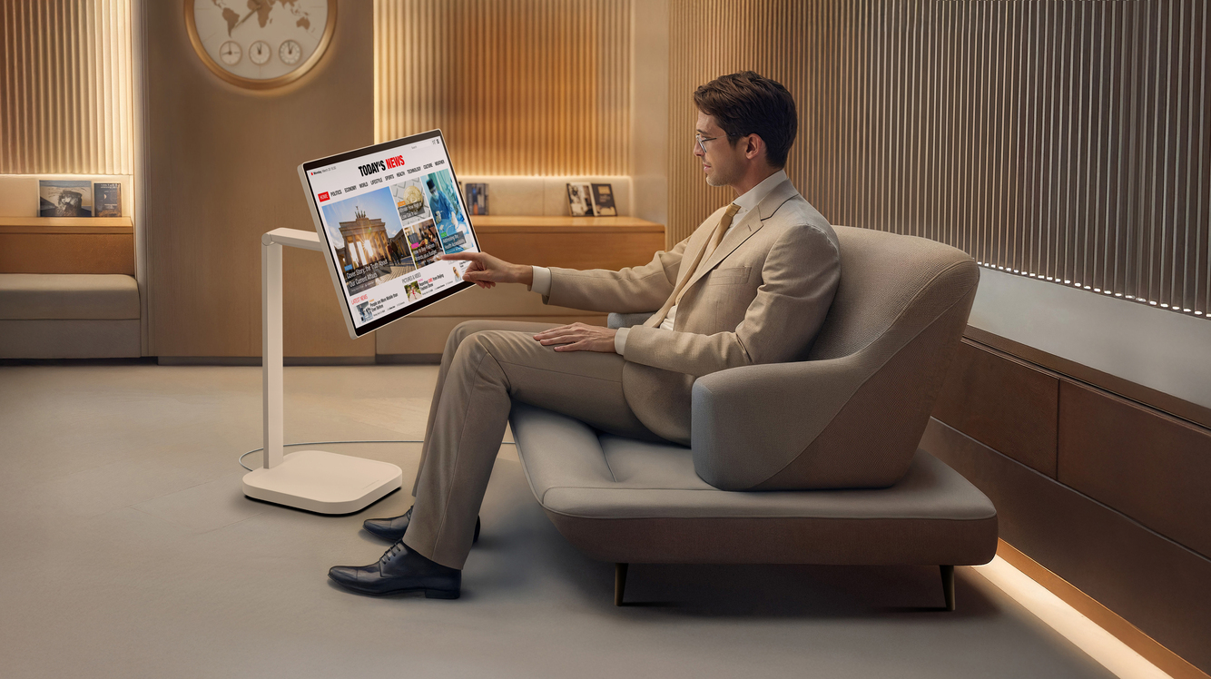 LG swing monitors bring workspace flexibility and functionally to the modern business environment 