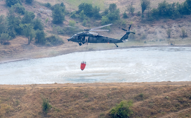 UAE rescue team intensifying field operations to extinguish forest fires in Albania