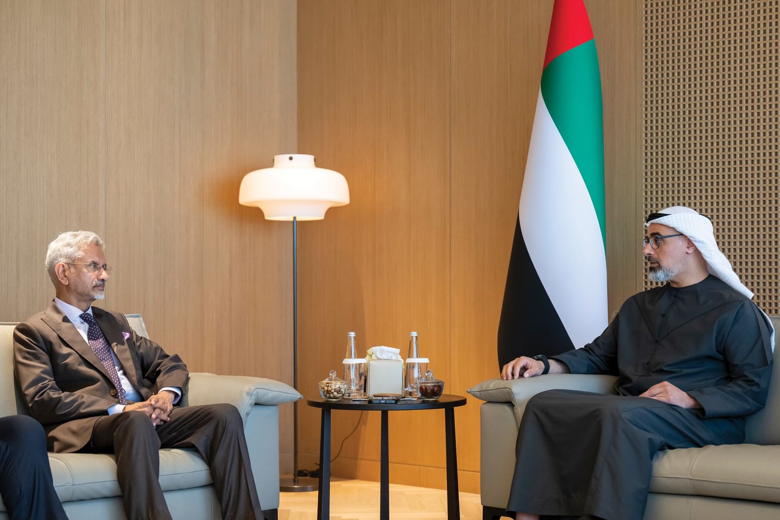 Khaled bin Mohamed bin Zayed receives India’s Minister of External Affairs