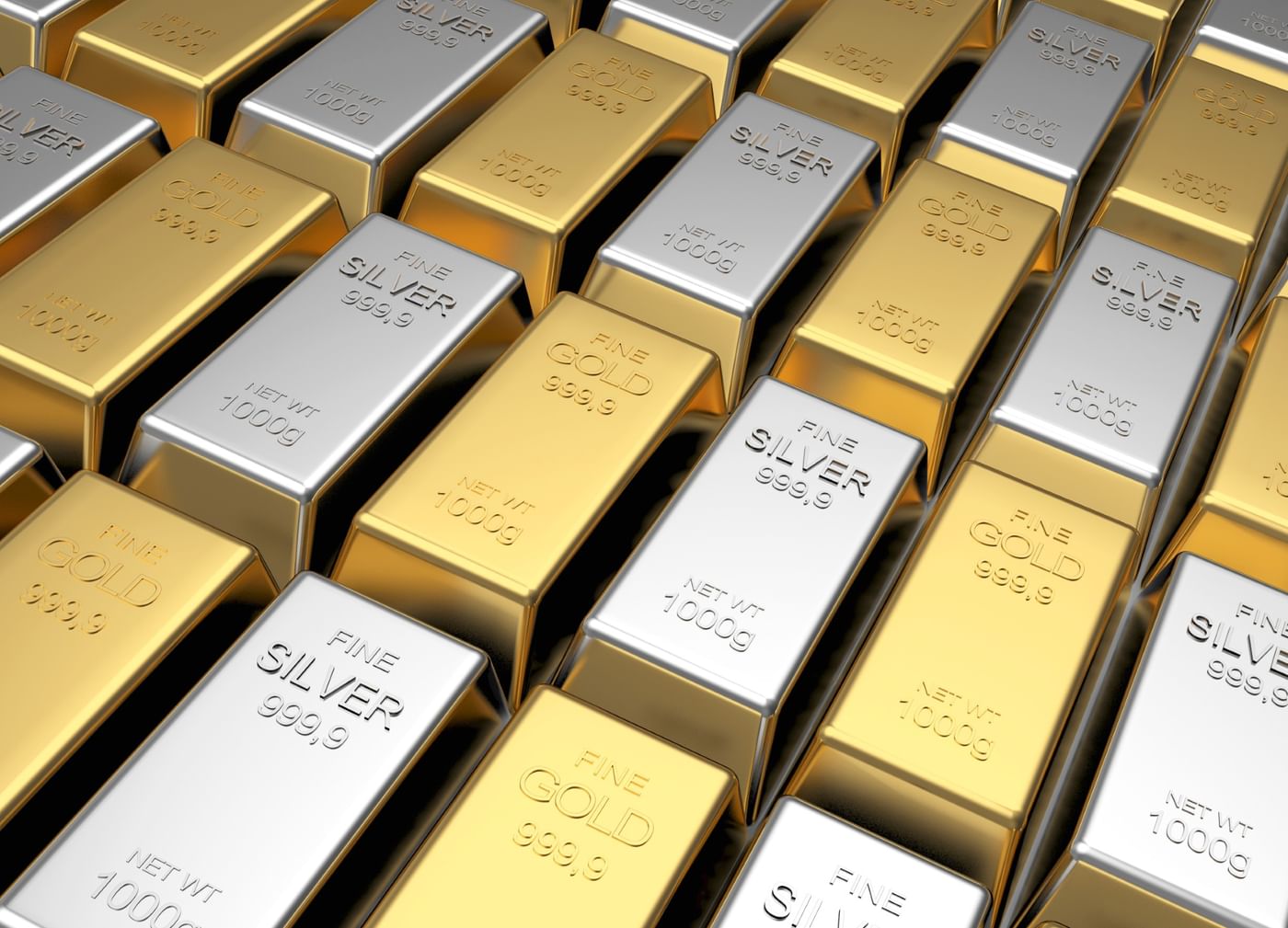 Gold, silver fall as dollar strengthens amid broad market sell-off