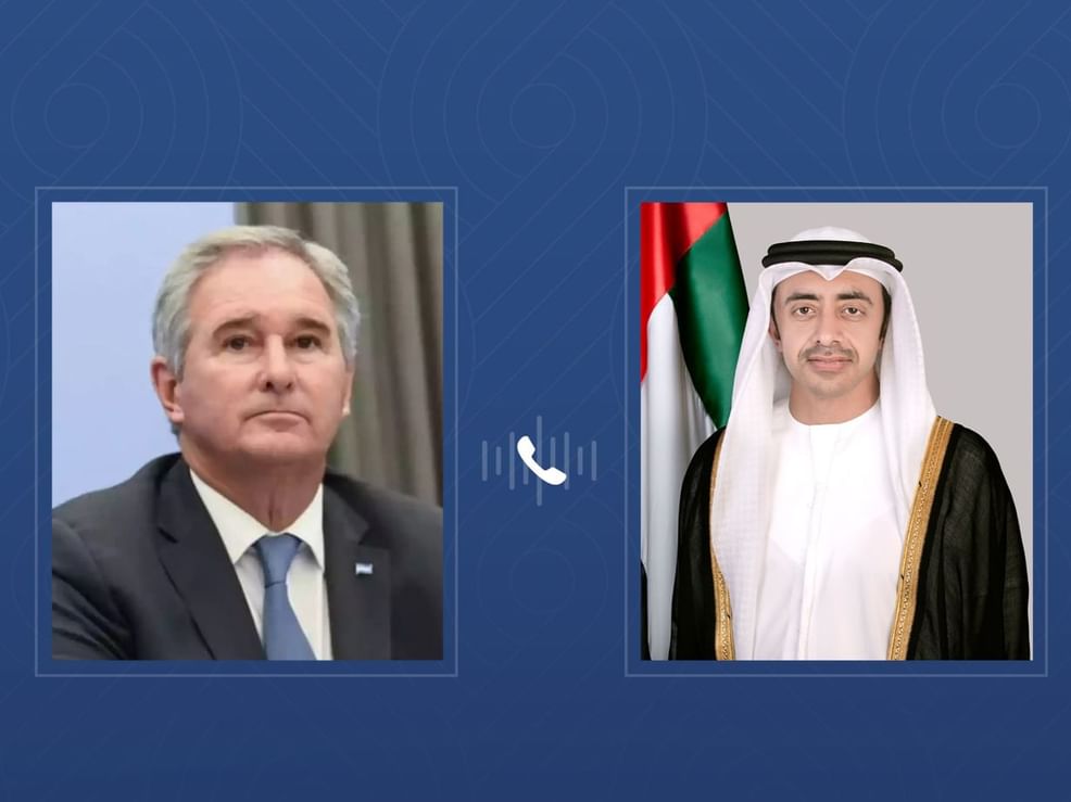 Abdullah bin Zayed congratulates new Argentine Foreign Minister; discusses strengthening bilateral relations