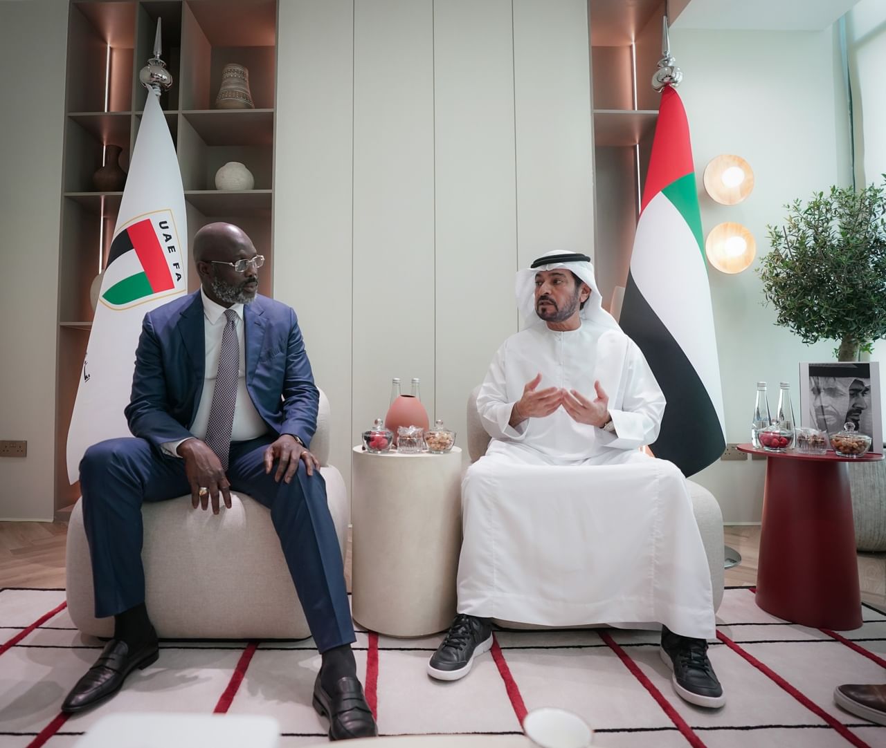 UAEFA Chairman meets with George Weah