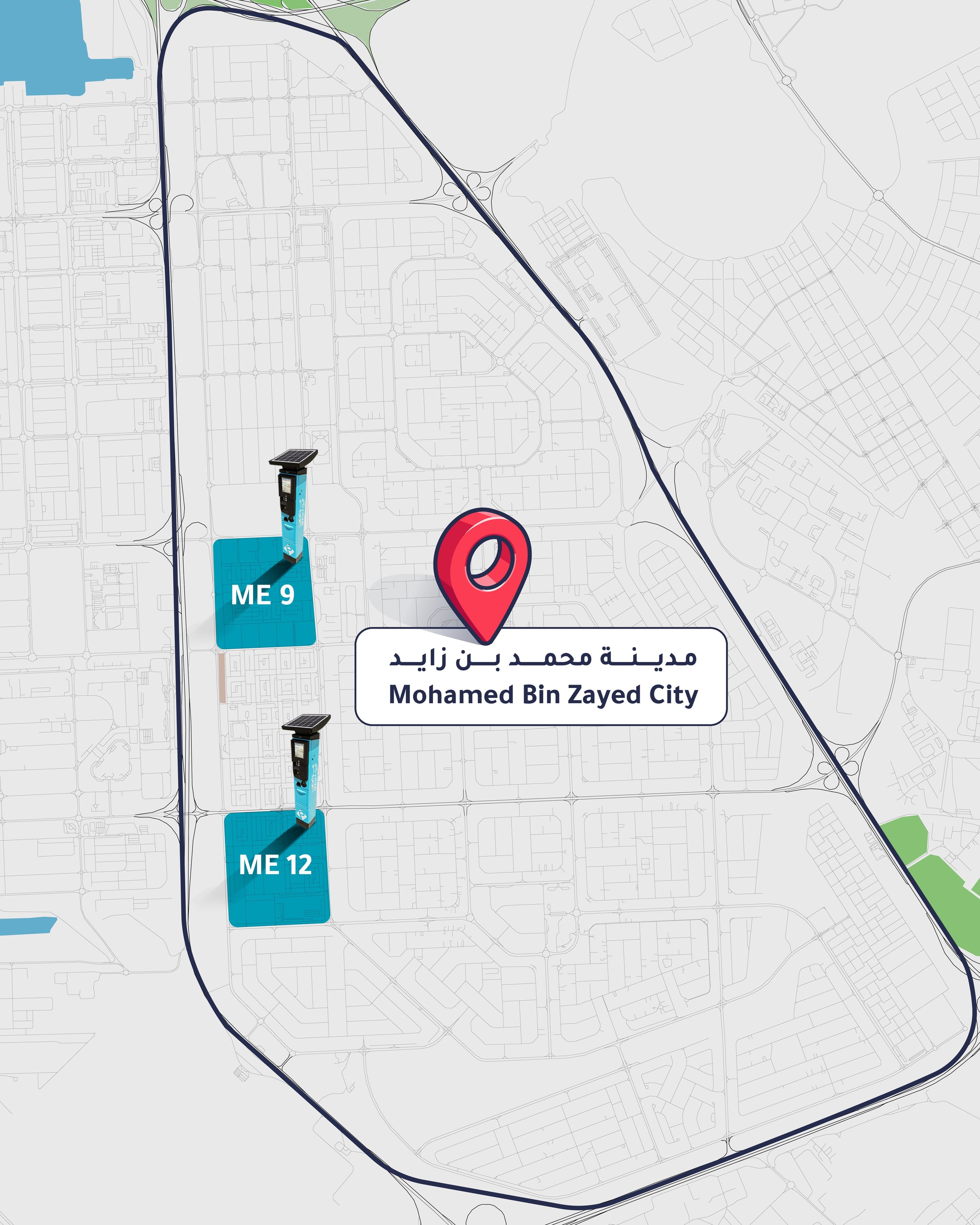 Activation of paid parking system in new commercial sectors in Mohamed Bin Zayed City